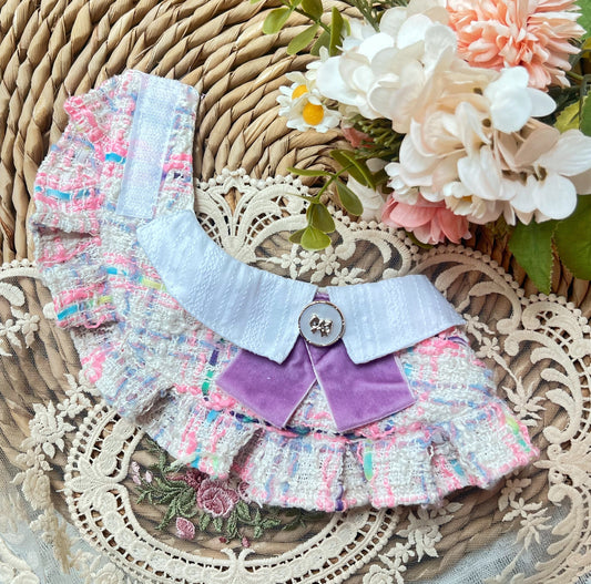 GDC0984 粉紅山茶花小香風圍巾