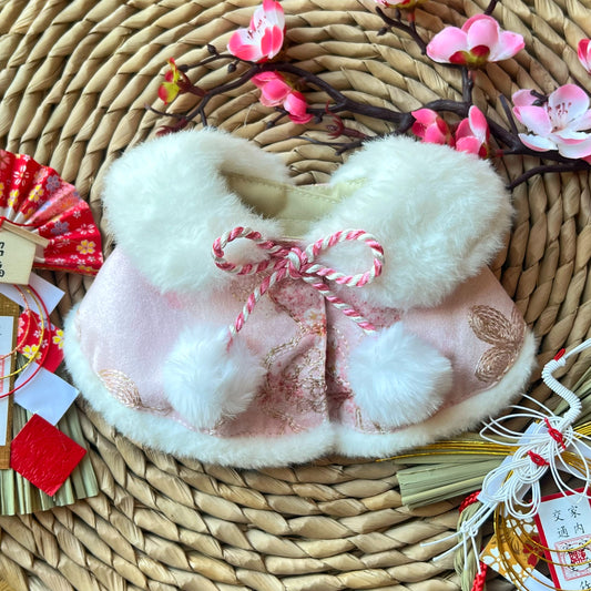 Golden Thread Flower Love Fur Shawl (Pink) product image 2 | GutsDogCom