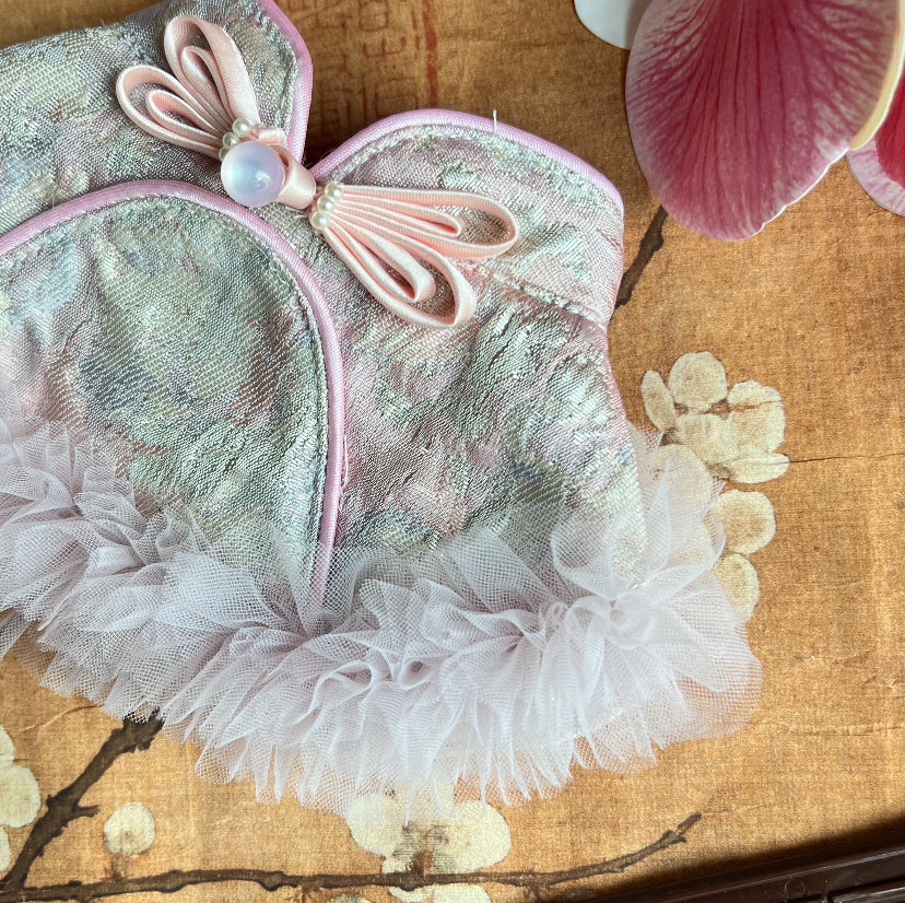 Chinese Light Yarn Bubble Cheongsam Scarf (Pink) 中式輕紗泡泡旗袍圍巾(粉紅色)