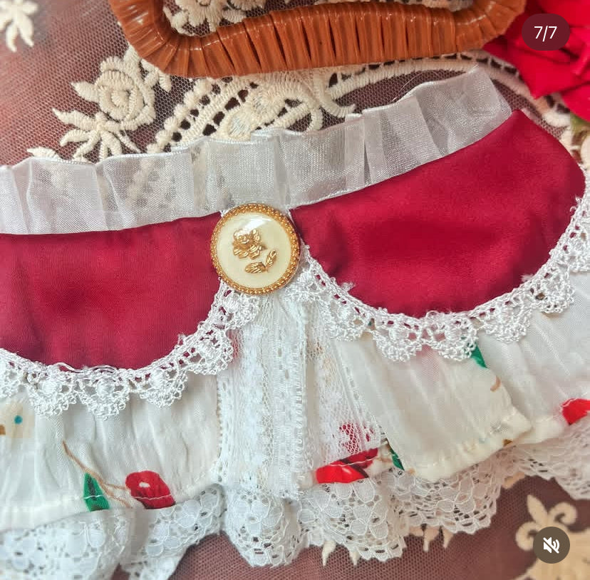 Vintage French Cherry Scarf(White) 復古法式車厘子圍巾 (白色)