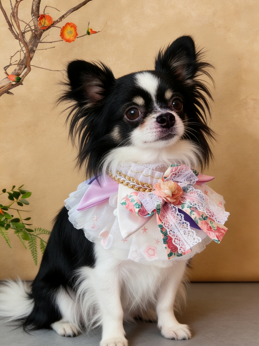 Pink FloraFairy SilkBow Cape product image 2 | GutsDogCom