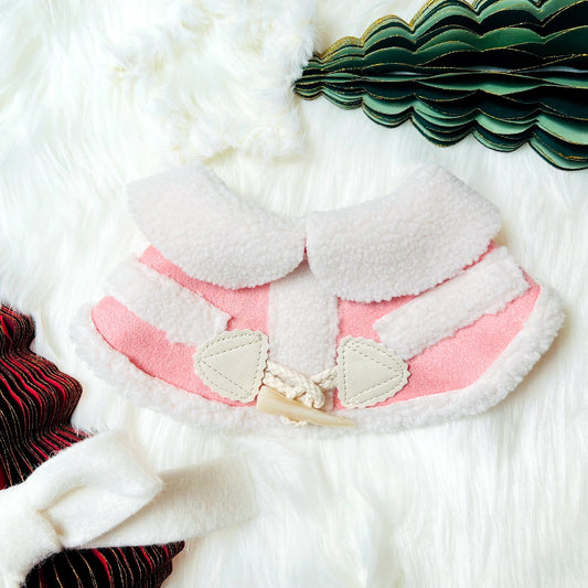 Korean Style Pink Fleece Cape product image 2 | GutsDogCom