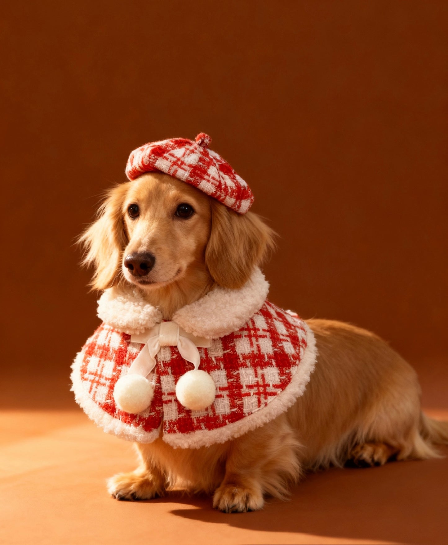 KAI0462 粗毛紅格畫家帽