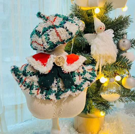 GDC0734 粗毛綠野聖誕畫家帽