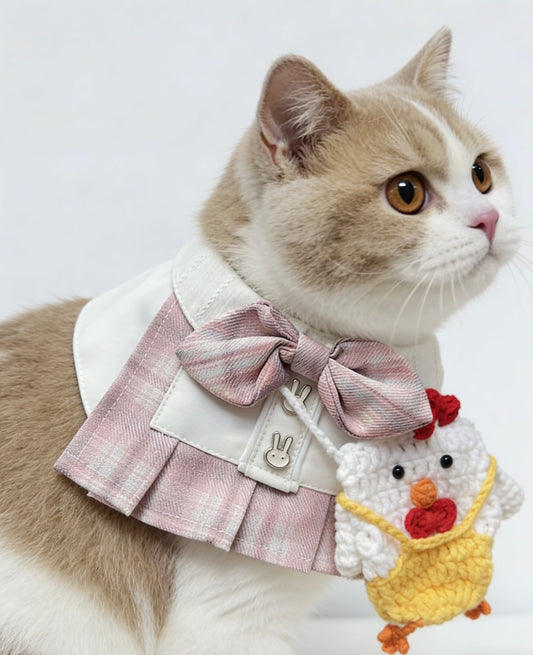 Kindergarten Girl Pink Scarf with Chick Bag product image 2 | GutsDogCom