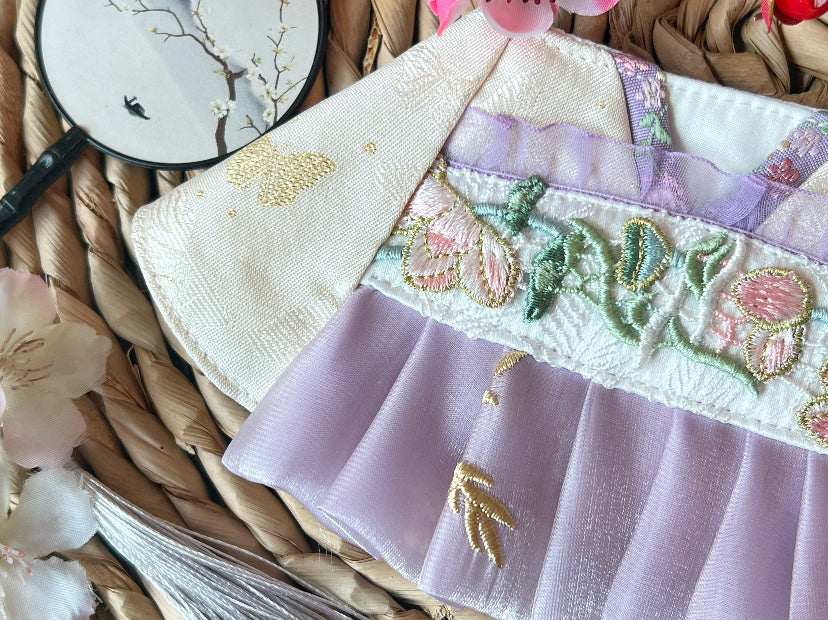 GDC0700 嫦娥奔月漢服圍巾(杏白配淺紫色)