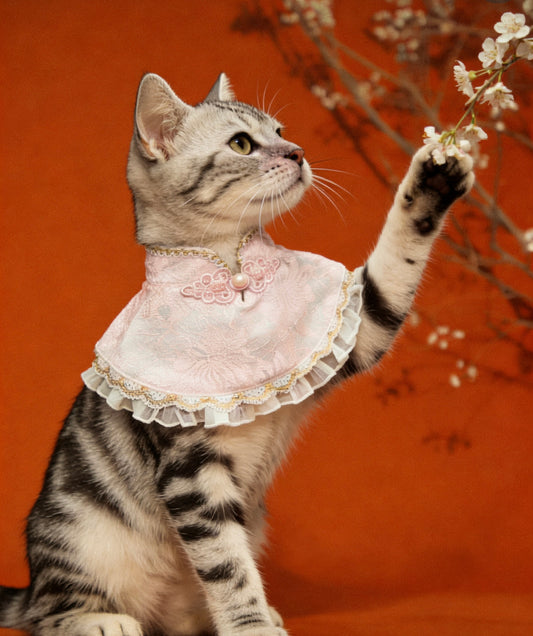 Limited Pink Lace Cheongsam Pet Scarf product image 2 | GutsDogCom