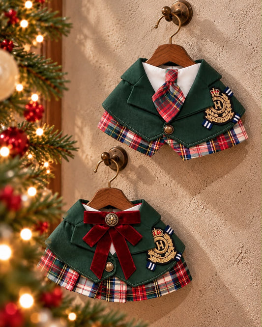 (Pre-order) Noël Tartan Academy – Forest Green Gentleman Scarf