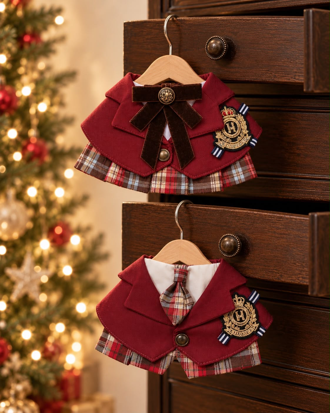 (Pre-order) Noël Tartan Academy – Burgundy Lady Scarf