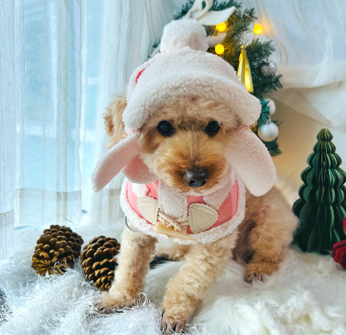 Korean Style Pink Fleece Cap 韓風粉紅毛絨帽