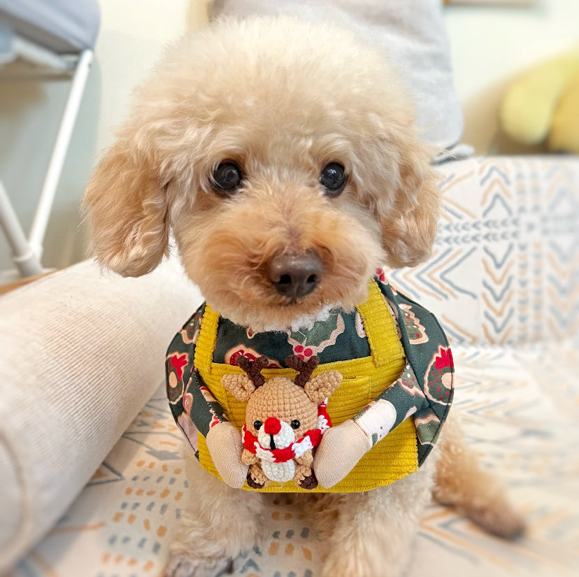 Oh!Hug the Reindeer Scarf Oh!托住聖誕鹿圍巾(軍綠/薑黃色)