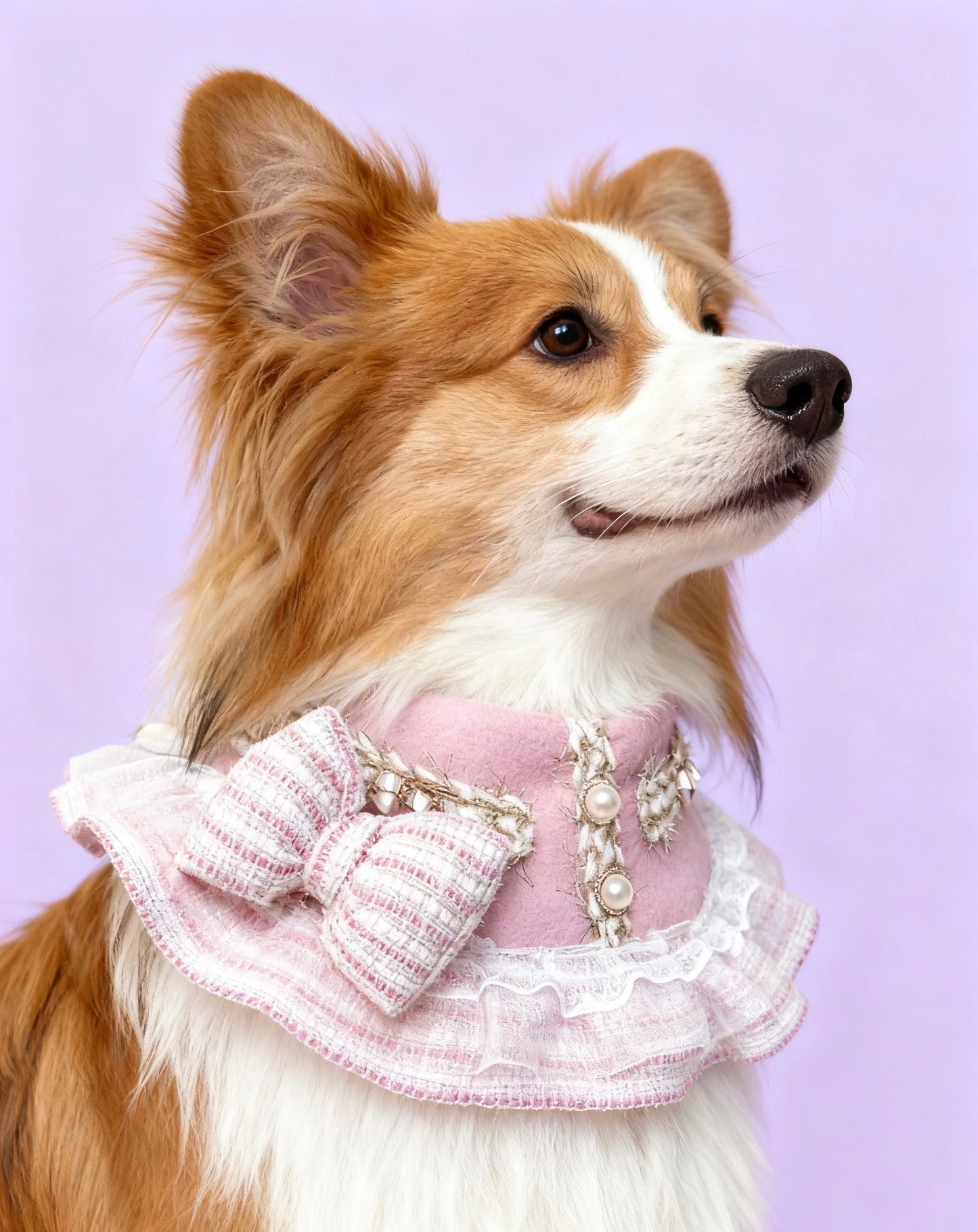 Cutie Pink Tweed Cape 可愛小香風圍巾(粉紅色)