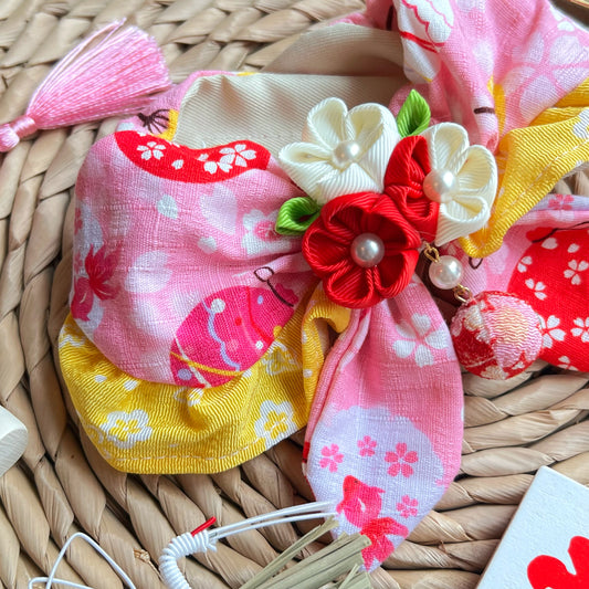 Kyoto Washi Flower Ball Yukata Towel product image 2 | GutsDogCom