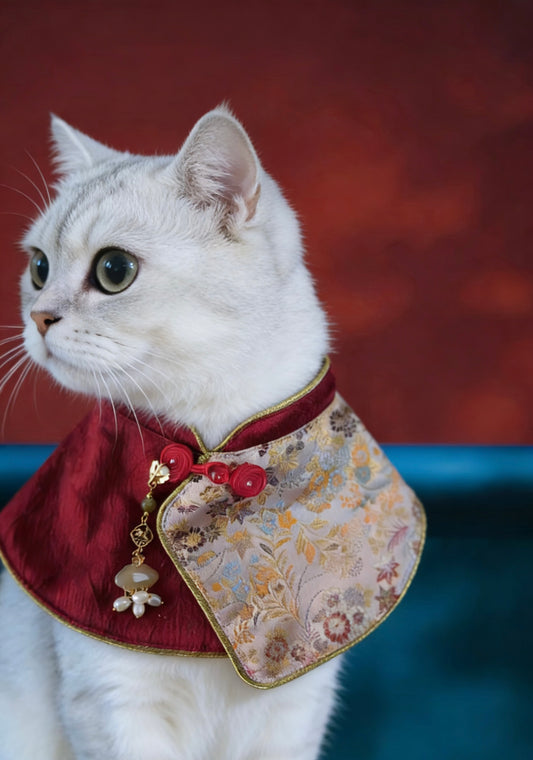 Chinese qipao inspired pet scarf for cats and dogs | GutsDogCom
