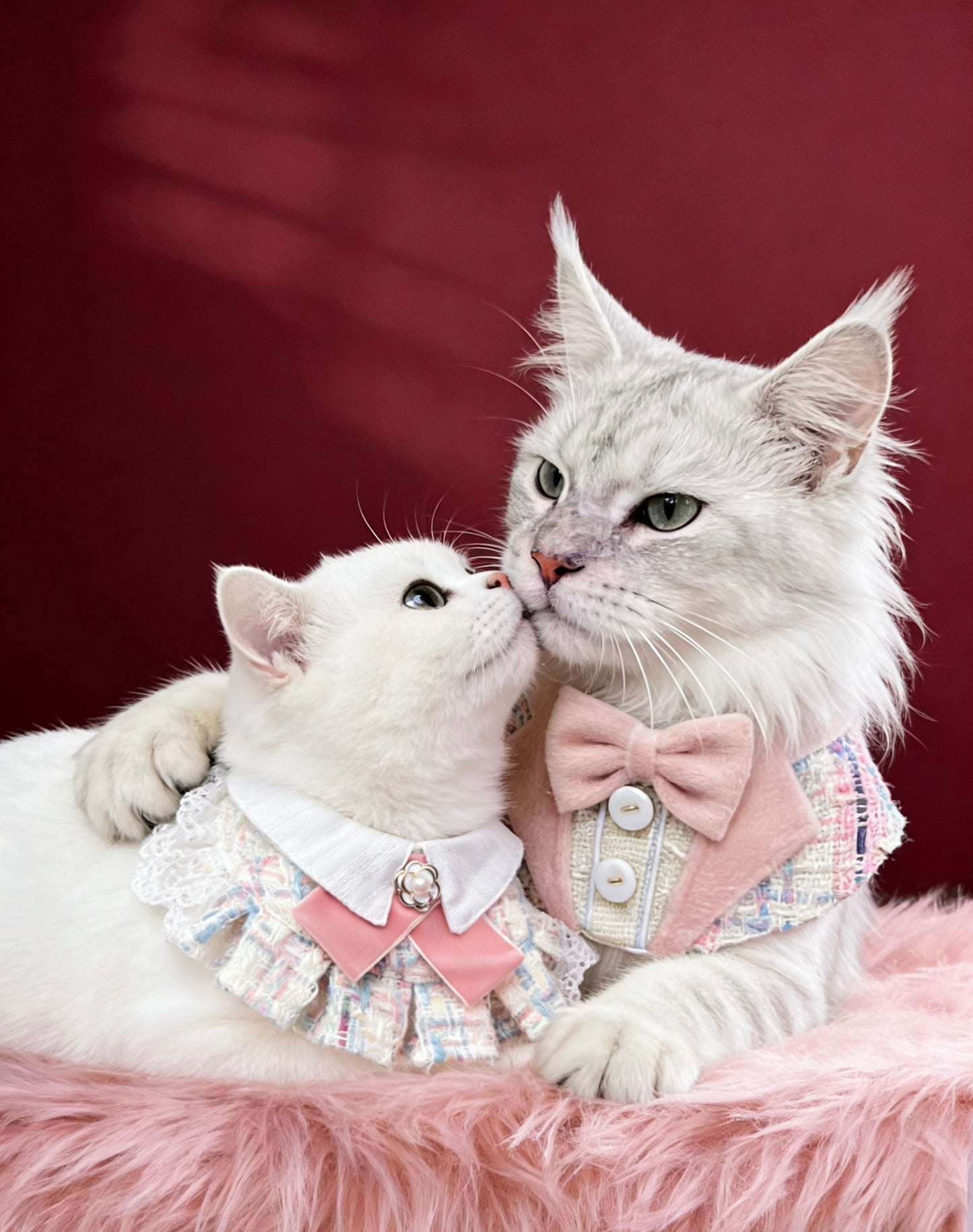 GDC0984 粉紅山茶花小香風圍巾