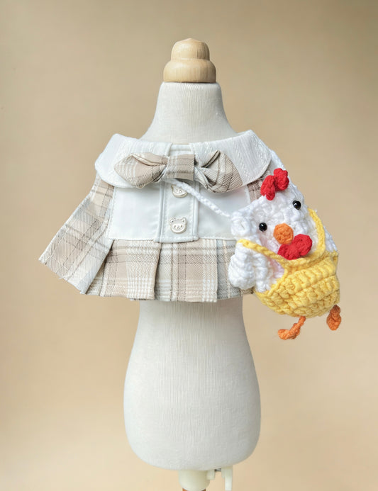 Kindergarten Girl Pet Scarf - Milk Tea White product image 2 | GutsDogCom