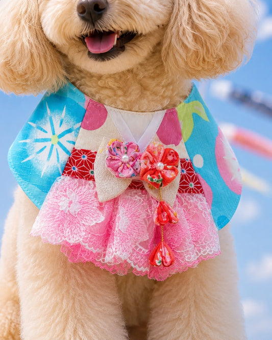 Japanese summer festival yukata pet scarf | GutsDogCom