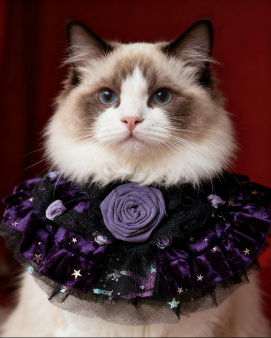 Royal Countess of Rose Scarf (Dark Purple Starry Fabric) product image 2 | GutsDogCom