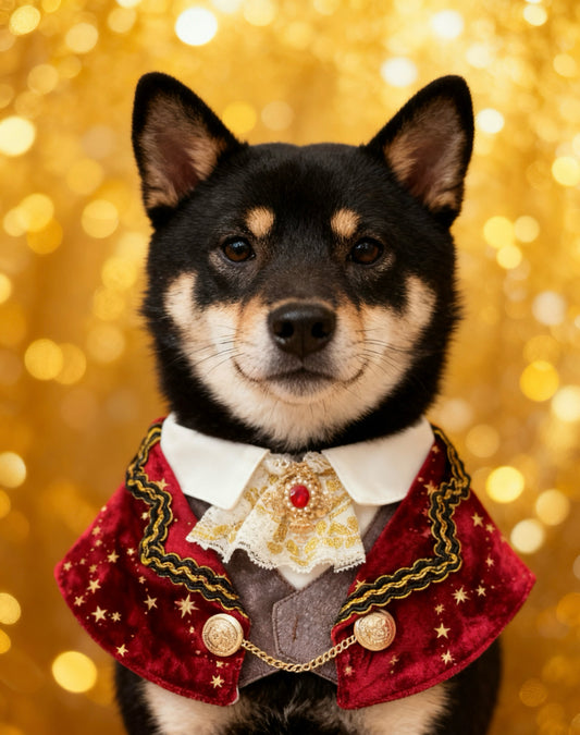 Royal Earl Scarf (With red starry fabric) 星空皇室伯爵紳士領巾(酒紅色)