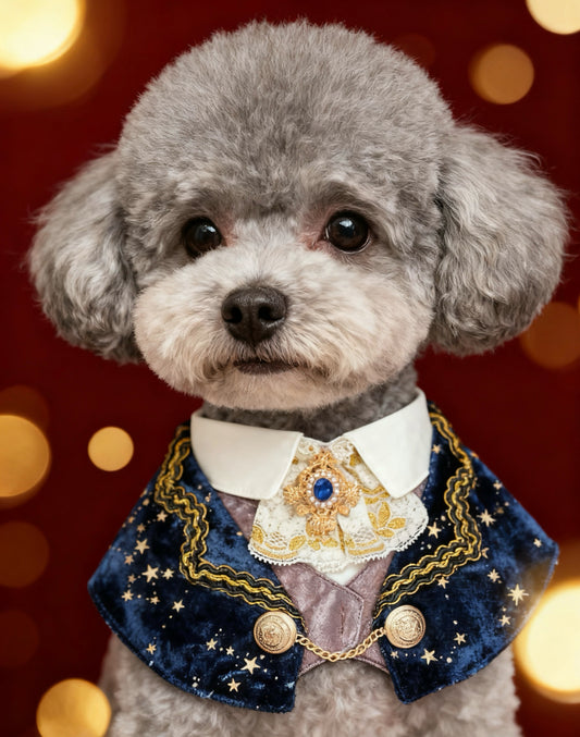 Royal Earl Scarf (With blue starry fabric) 星空皇室伯爵圍巾(寶藍色)