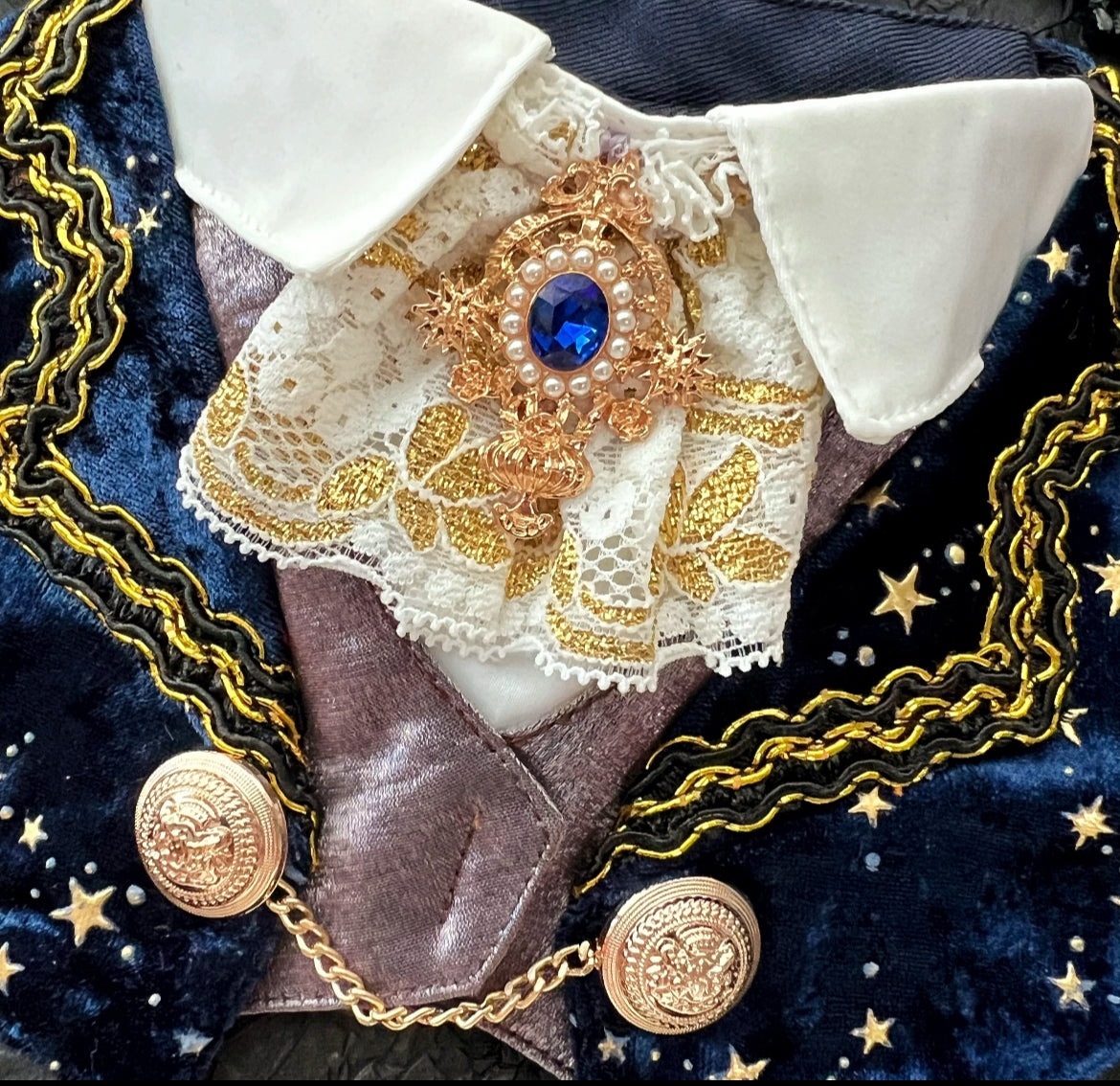 Royal Earl Scarf (With blue starry fabric) 星空皇室伯爵圍巾(寶藍色)