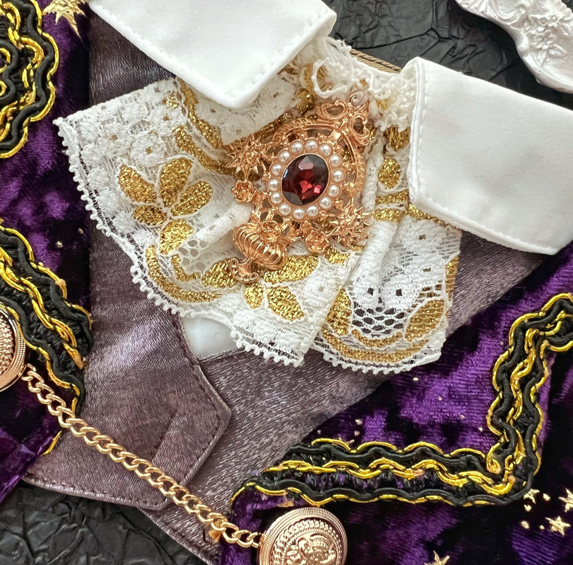 Royal Earl Scarf (With purple starry fabric) 星空皇室伯爵圍巾(深紫色)