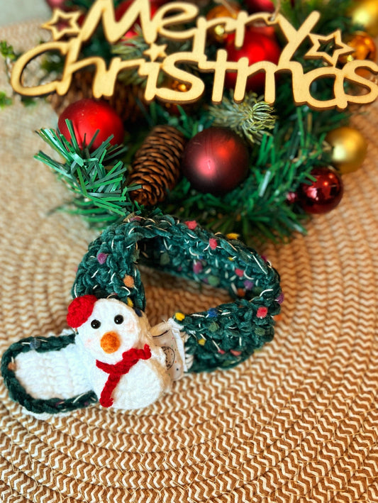 Christmas Crochet Pom Pom Pet Scarf product image 2 | GutsDogCom