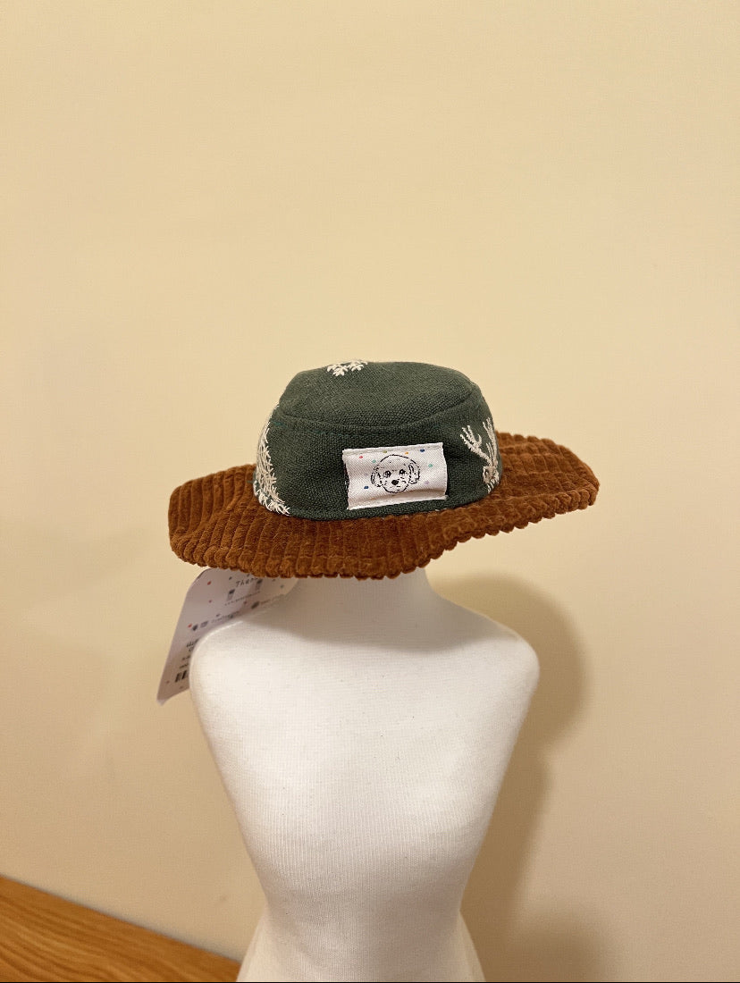 GDC0470 山系刺繡鹿漁夫帽(綠色)