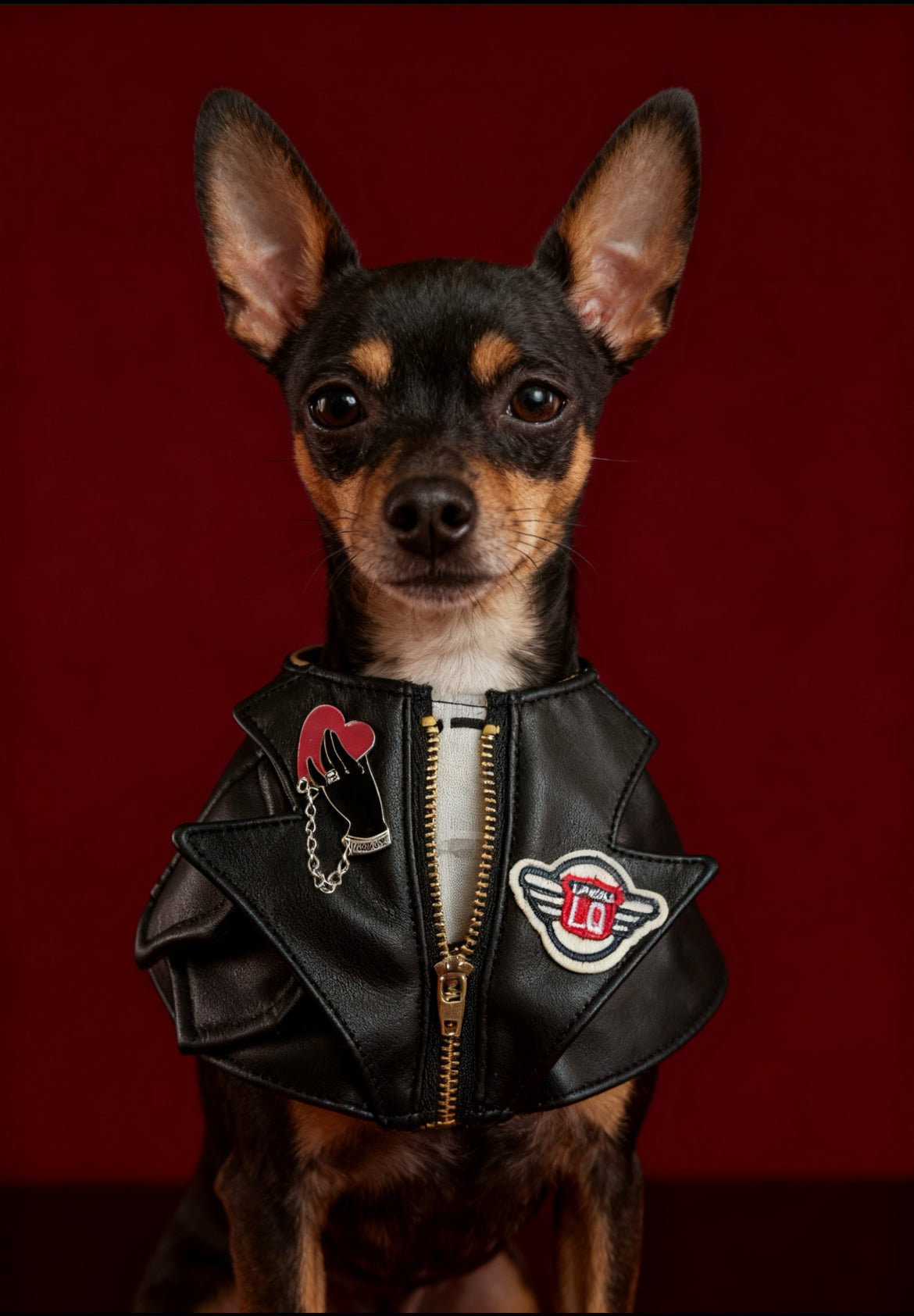 GDC0675 	Rock友皮褸圍巾（黑色）