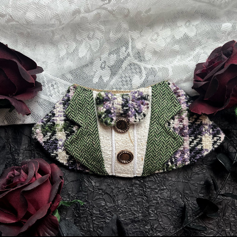 GDC0535 紫綠粗毛西裝圍巾