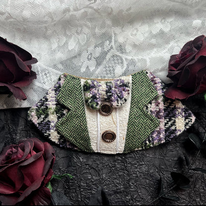 GDC0535 紫綠粗毛西裝圍巾