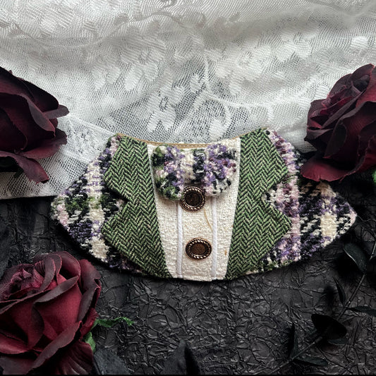 GDC0535 紫綠粗毛西裝圍巾