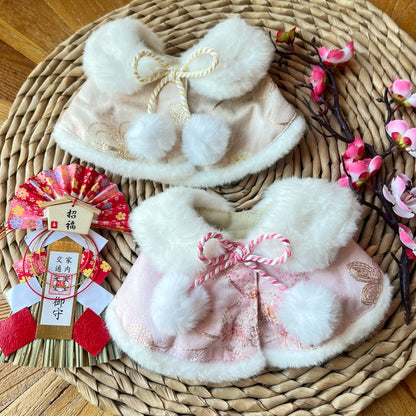 Golden Thread Flower Love Fur Shawl (Pink) 金線花之戀毛毛披肩（粉紅色）