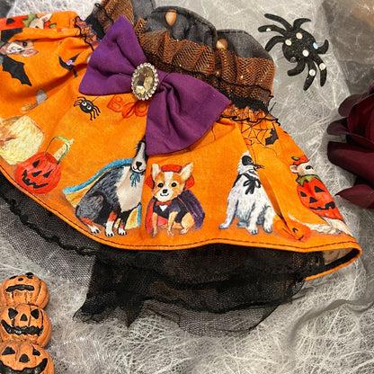 Halloween Party蕾絲圍巾（橙色）