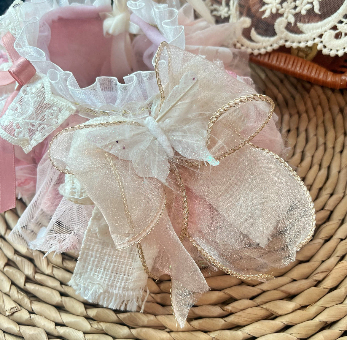 Pink Flowered Fairy Scarf 春田花花粉紅小仙圍巾