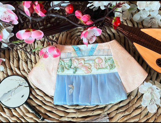 GDC0703 嫦娥奔月漢服圍巾（粉橙配灰藍色）