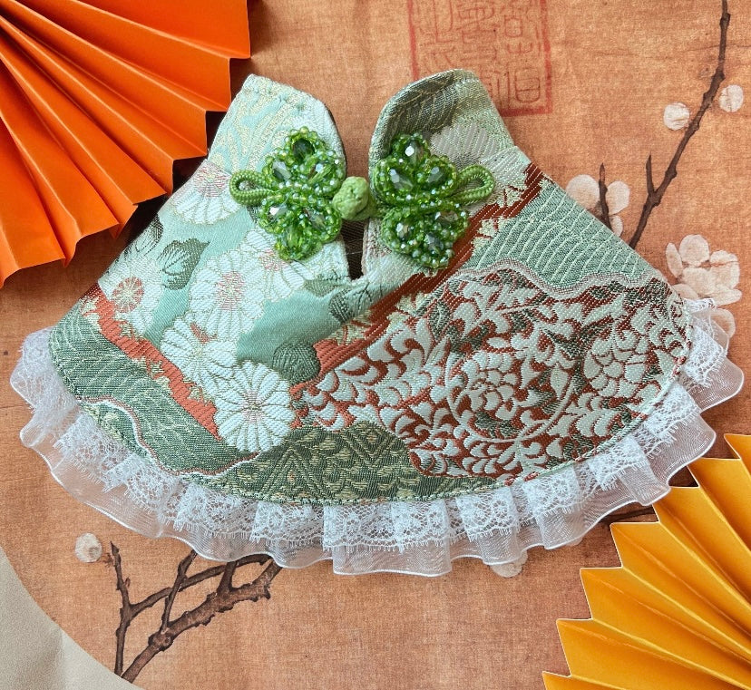 GDC0765 優雅蕾絲旗袍圍巾（翠綠色）