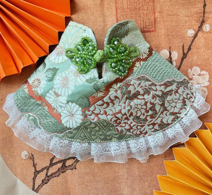 GDC0765 優雅蕾絲旗袍圍巾（翠綠色）