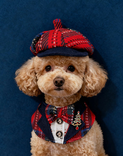 Classic Red Checkered Gentleman Suit Scarf 經典紅格紳士西裝圍巾