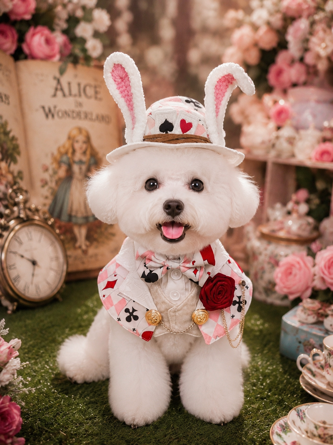 The White Rabbit Gingham Collar Scarf (Pink）