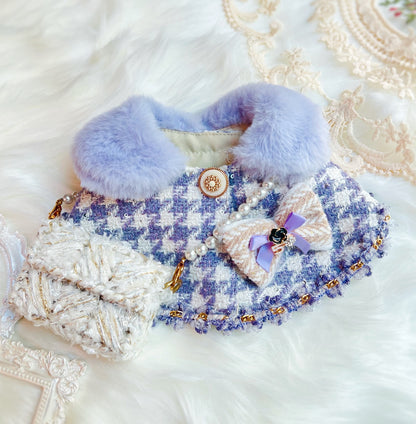 Purple Beauty Fuzzy Cape（With Crochet Bag) 紫蝶夫人毛毛披肩圍巾（配包包）