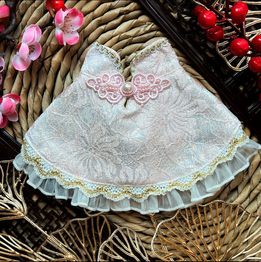 GDC0755 限量發售-優雅蕾絲旗袍圍巾（粉紅色）