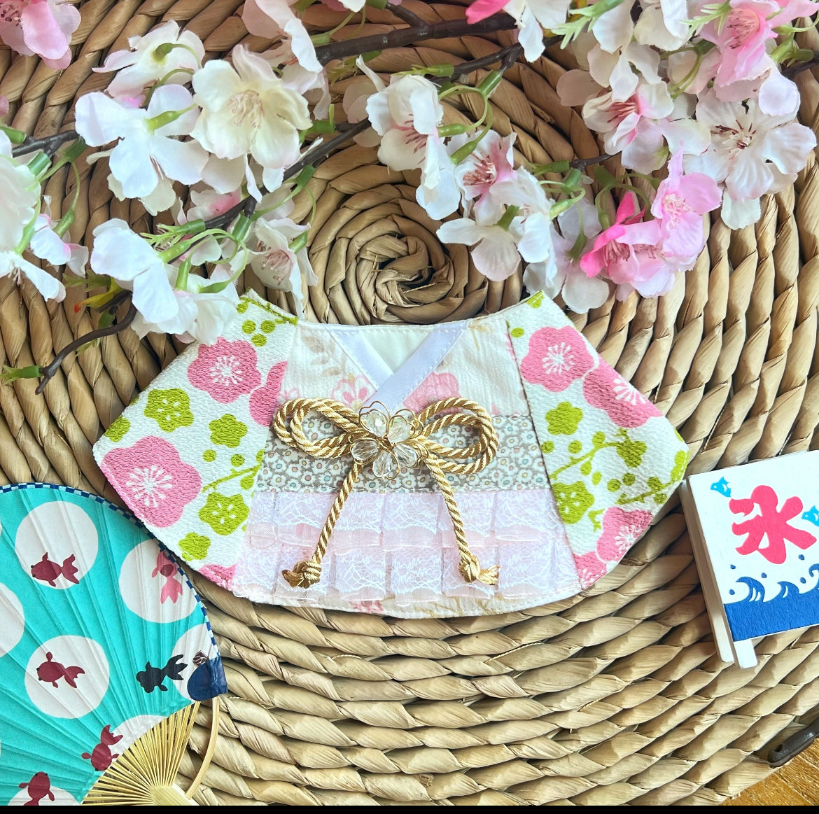 Japanese Cherry Blossom Lace Kimono Scarf 日本櫻花蕾絲和服領巾