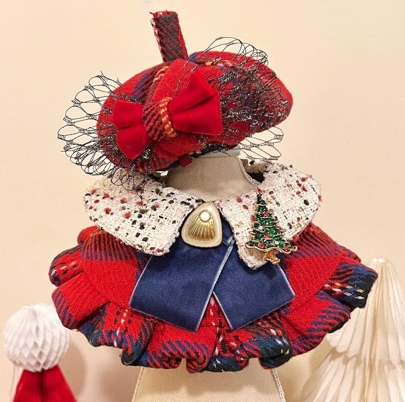 Classic Red Checkered Pleated Skirt Scarf 經典紅格百摺圍巾（女裝）