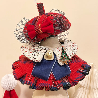 Classic Red Checkered Pleated Skirt Scarf 經典紅格百摺圍巾（女裝）