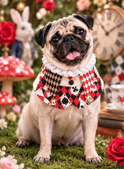 Red Poker Clown Pet Scarf