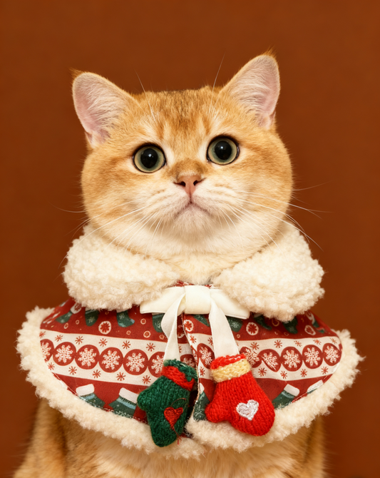 Christmas Cape with Gloves 聖誕掛頸手套毛毛圍巾