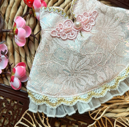 GDC0755 限量發售-優雅蕾絲旗袍圍巾（粉紅色）