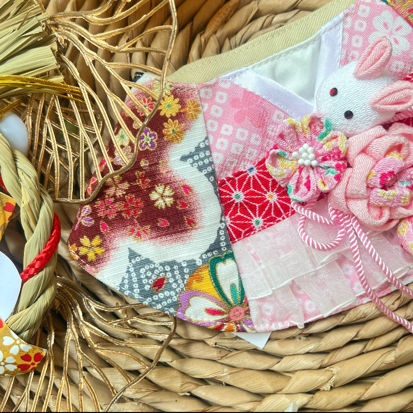SakuraKimo BunnyKnot Kimono Scarf 櫻兔彩花蕾絲和服