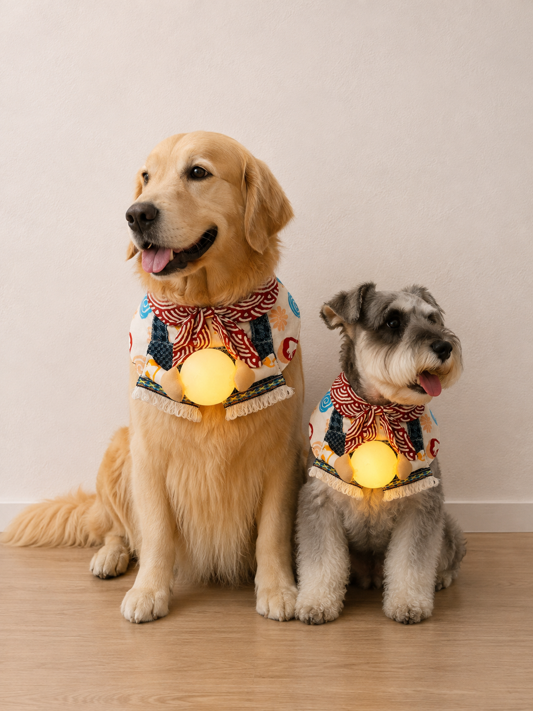 GutsDogCom Japanese Moon Embrace Pet Scarf – Mid-Autumn moon design for dogs and cats